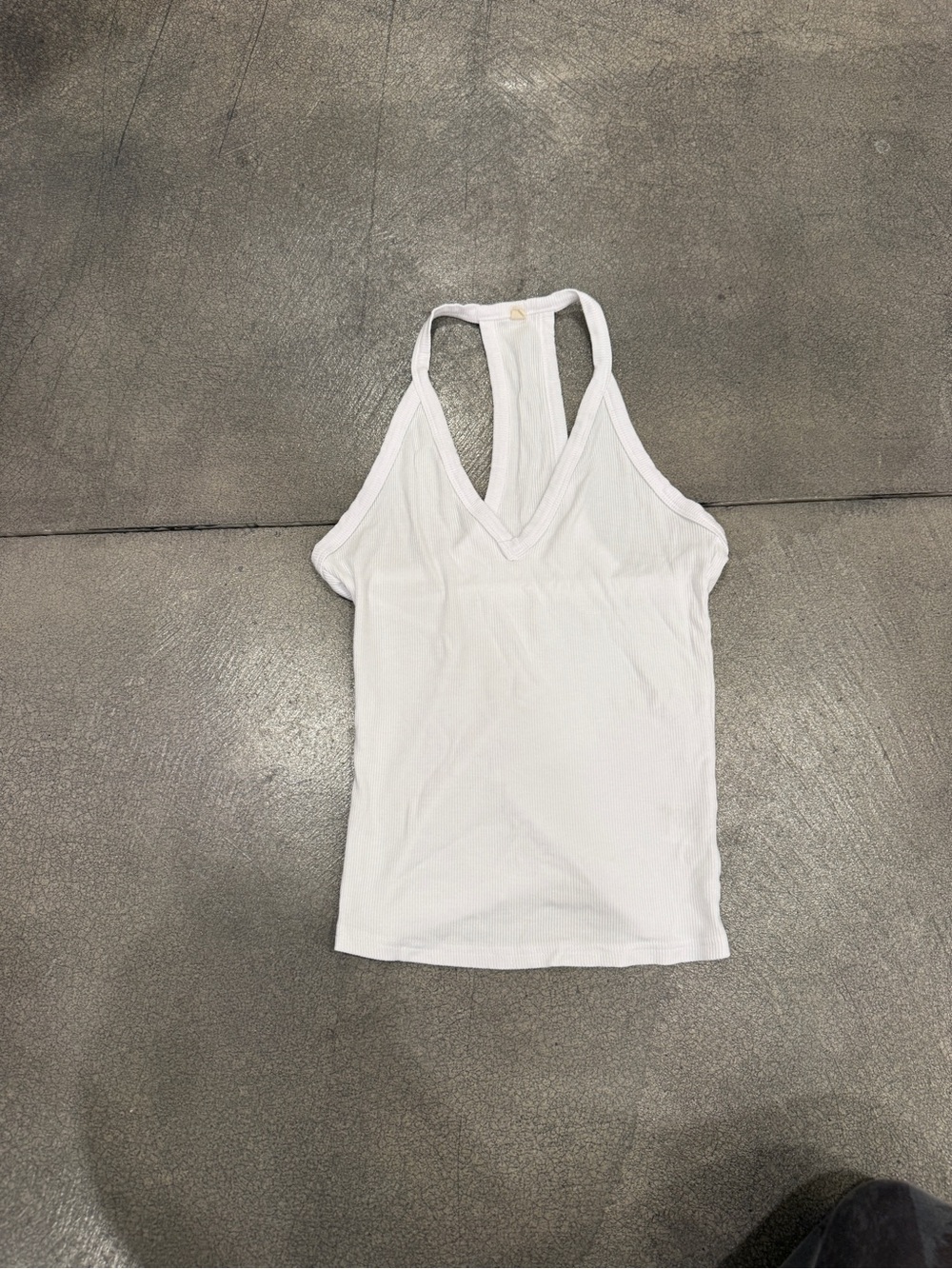 White Racerback V-Neck Women's Tank Top